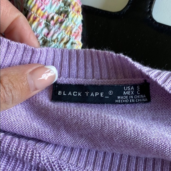 Black Tape Lavender Ruffle Sleeve Sweater - Picture 8 of 8